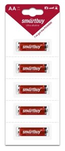Алкалиновая батарейка LR6/5B strip, Smartbuy