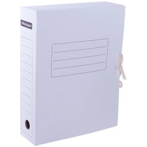 Архивный короб OfficeSpace на резинках, 235x100x325 мм, микрогофрокартон, белый