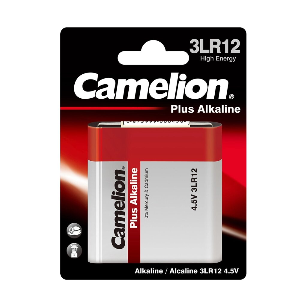 Батарейка, CAMELION, 3LR12-BP1, Plus Alkaline, 3LR12, 4.5V, 1 шт., Блистер от компании ИП Globus trade - фото 1