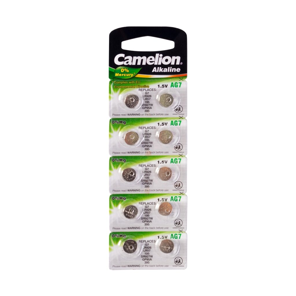 Батарейка, CAMELION, AG7-BP10(0%Hg), Alkaline, AG7, 1.5V, 0% Ртути, 10 шт. в блистере от компании ИП Globus trade - фото 1