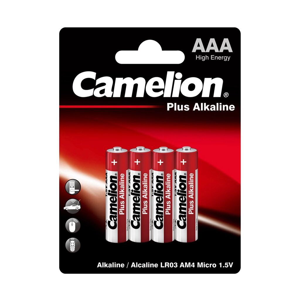 Батарейка, CAMELION, LR03-BP2, Plus Alkaline, AAA, 1.5V, 1150 mAh, 2 шт в блистере от компании ИП Globus trade - фото 1