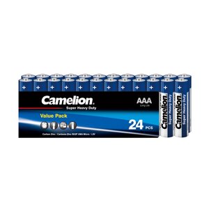 Батарейка, camelion, R03P-SP24B, super heavy duty, AAA, 1.5V, 550 mah, 24 шт. в плёнке