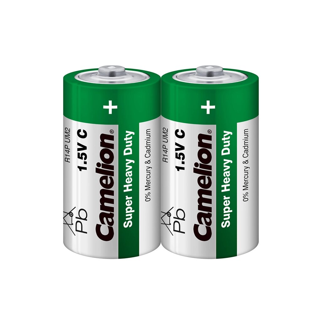 Батарейка, CAMELION, R14P-SP2G, Super Heavy Duty, C, 1.5V, mAh, 2 шт. в плёнке от компании ИП Globus trade - фото 1