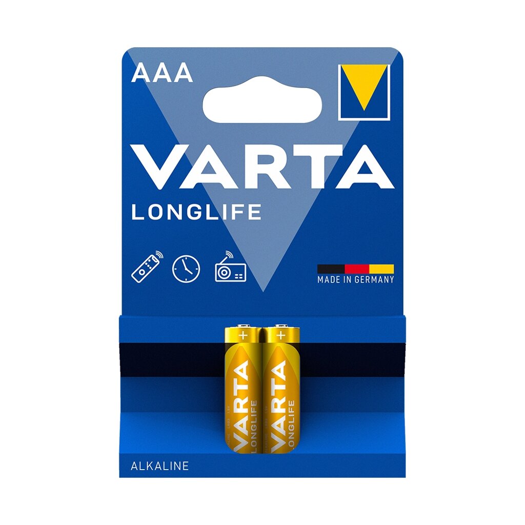 Батарейка, VARTA, LR03 Longlife Micro, AAA, 1.5 V, 2 шт., Блистер от компании ИП Globus trade - фото 1