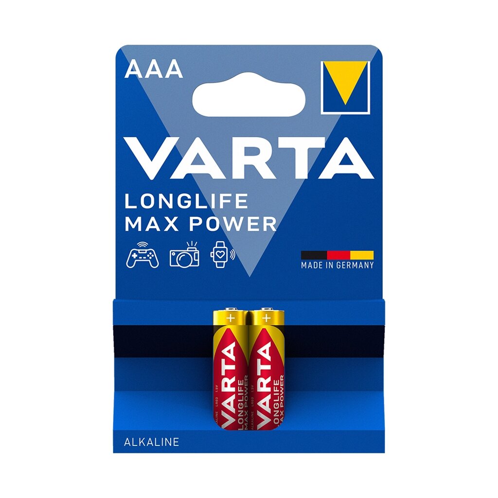 Батарейка, VARTA, LR03 Longlife Power Max Micro, AAA, 1.5 V, 2 шт., Блистер от компании ИП Globus trade - фото 1