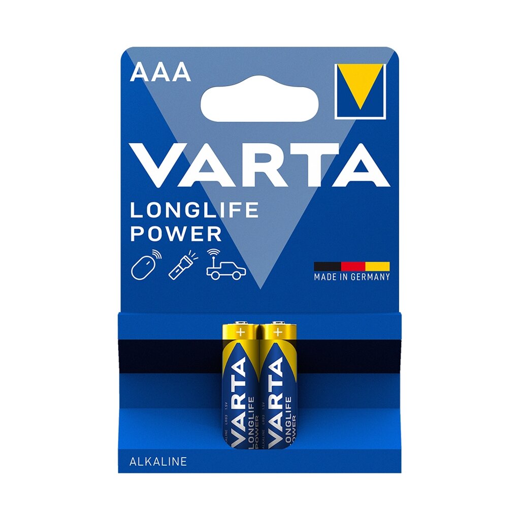 Батарейка, VARTA, LR03 Longlife Power Micro, AAA, 1.5 V, 2 шт., Блистер от компании ИП Globus trade - фото 1