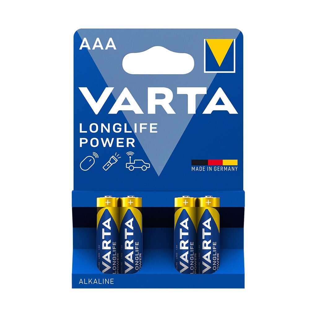 Батарейка, VARTA, LR03 Longlife Power Micro, AAA, 1.5 V, 4 шт., Блистер от компании ИП Globus trade - фото 1