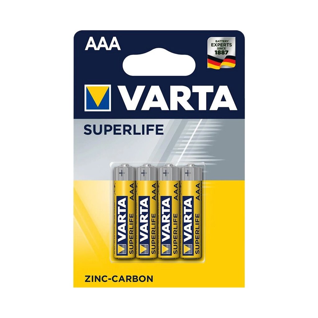 Батарейка, VARTA, R03P Superlife (Super Heavy Duty) , AAA, 1.5 V, 4 шт., в блистере от компании ИП Globus trade - фото 1