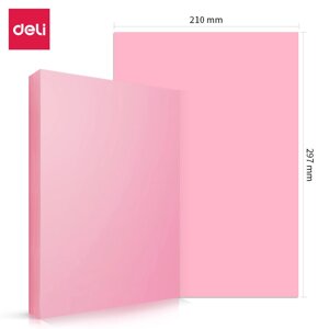 Бумага цветная Deli Pale, А4, 70 г/кв. м., 100 л., розовая