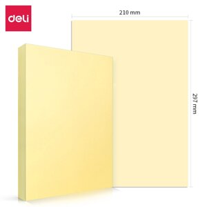 Бумага цветная Deli Pale, А4, 70 г/кв. м., 100 л., желтая