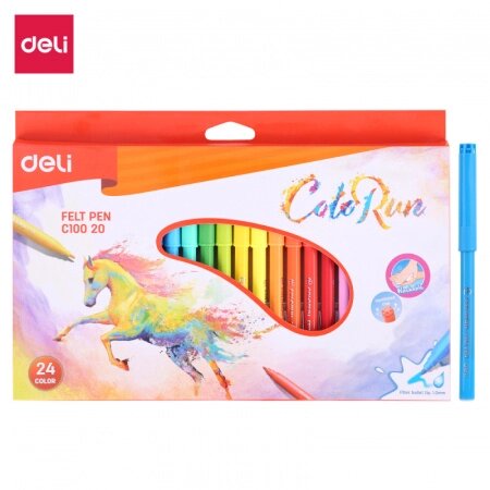 Фломастеры Deli "ColoRun", 24 цвета, картон от компании ИП Globus trade - фото 1