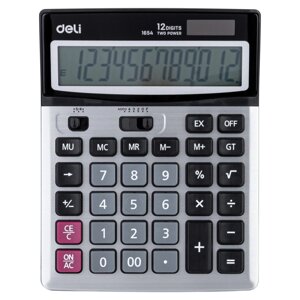 Калькулятор настольный DELI "1654" 12 разрядный, 190х147х38 мм, серый