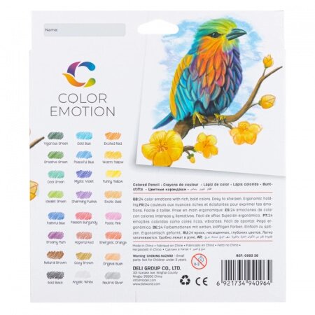 Карандаши цветные Deli "Color Emotion", 24 цвета, картон от компании ИП Globus trade - фото 1