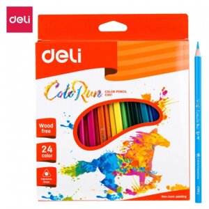 Карандаши цветные Deli "ColoRun", 24 цвета, картон