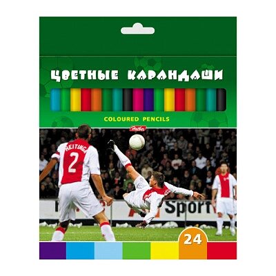 Карандаши "Hatber", 24 цвета, серия "Футбол", в картонной упаковке от компании ИП Globus trade - фото 1