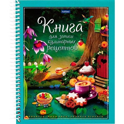 Книга для записи кулинарных рецептов "Hatber", 80л, А5, линия, твёрдый переплёт, на спирали, серия "Кулинарная от компании ИП Globus trade - фото 1