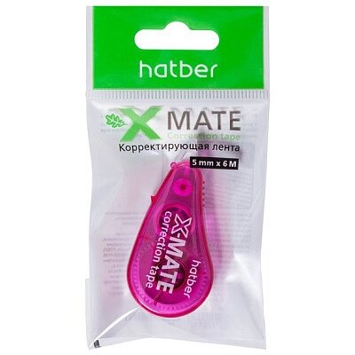 Корректирующая лента "Hatber", 5мм, 6м, серия "X-Mate Mini", в пакете от компании ИП Globus trade - фото 1