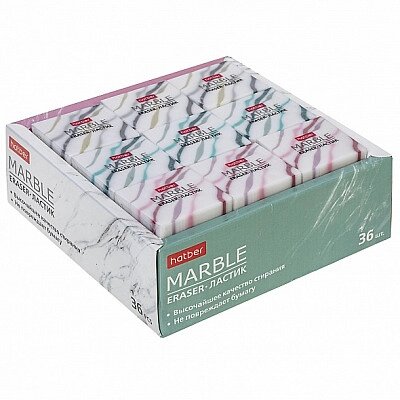 Ластик PVC "Hatber Marble", прямоугольный, мраморный от компании ИП Globus trade - фото 1