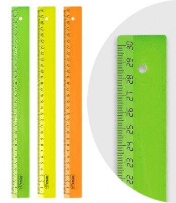 Линейка 30см СТАММ, пластиковая, непрозрачная, неоновые цвета, ассорти от компании ИП Globus trade - фото 1