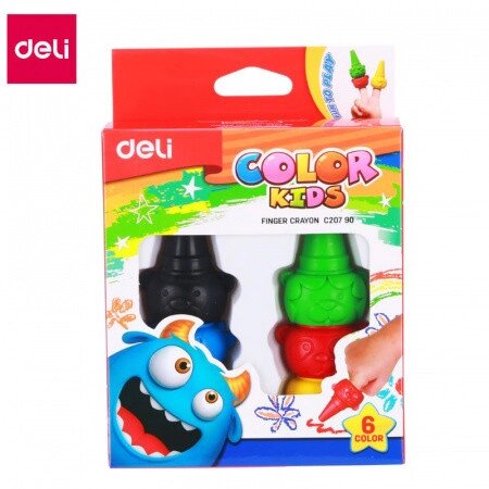 Мелки восковые Deli "Color Kids", 6 цветов, картон от компании ИП Globus trade - фото 1