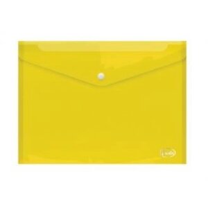 Папка-конверт на кнопке, А4, 0,16 мм, ПП, прозрачно-желтый, Forofis