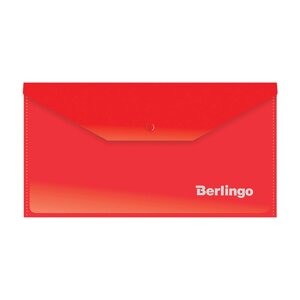 Папка-конверт на кнопке Berlingo, C6, 180 мкм, красная