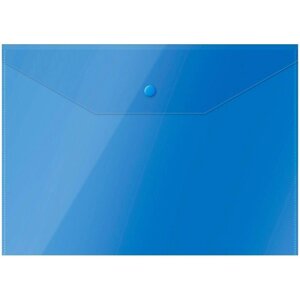 Папка-конверт на кнопке OfficeSpace, А4, 150 мкм, синяя