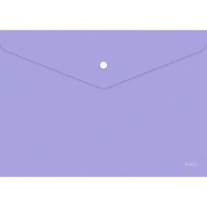 Папка-конверт пластиковая "Hatber Premium", А4, 180мкм, на кнопке, серия "NewTone Pastel - Лаванда"