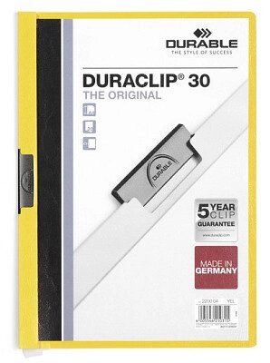 Папка пластиковая "Durable", 30л, А4, стальной клип, серия "Duraclip", зелёная от компании ИП Globus trade - фото 1