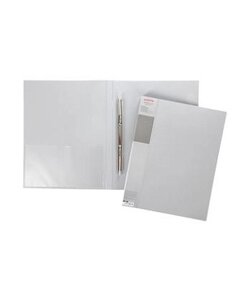 Папка пластиковая "Hatber", А4, 700мкм, корешок 17мм, пружинный скоросшиватель, карман, серия белая