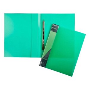 Папка пластиковая "Hatber", А4, 700мкм, корешок 17мм, пружинный скоросшиватель, полупрозрачная, серия зеленая