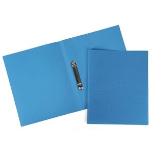 Папка пластиковая "Hatber", А4, на 2-х кольцах, 500мкм, корешок 25мм, серия "Line - Синяя"