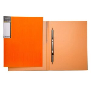 Папка пластиковая "Hatber HD", А4, 700мкм, корешок 17мм, пружинный скоросшиватель, серия Оранжевая