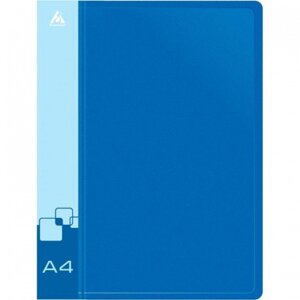 Папка с зажимом Бюрократ, A4, 16 мм, 700 мкм, внутренний и торцевой карман, синяя