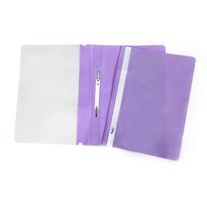 Папка-скоросшиватель пластиковая "Hatber", А4, 120/160мкм, прозрачный верх, фиолетовая