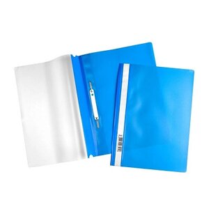 Папка-скоросшиватель пластиковая "Hatber", А4, 120/160мкм, прозрачный верх, синия