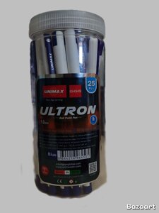 Синие ручки Unimax Ultron Gigis, 1,0 мм — идеальный выбор для ваших записей! В упаковке 25 штук.