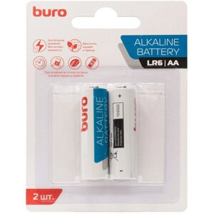 Батарейки BURO Alkaline LR6 AA (2 шт/бл)
