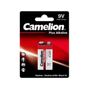 Батарейка, CAMELION, 6LR61-BP1, Plus Alkaline, 6F22(крона), 9V, 680 mAh, 1 шт., Блистер