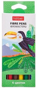 Фломастеры "Hatber", 6 цветов, серия "Colora", в картонной упаковке