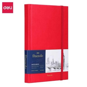 Скетчбук DELI "Finenolo ", 12 х 12 см, 40 л., 160 г/кв. м., красный