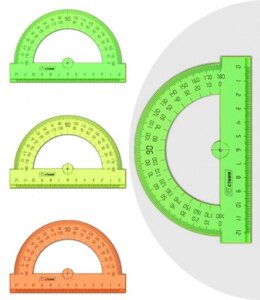 Транспортир 12см,180* СТАММ, пластиковый, прозрачный, неоновые цвета, ассорти