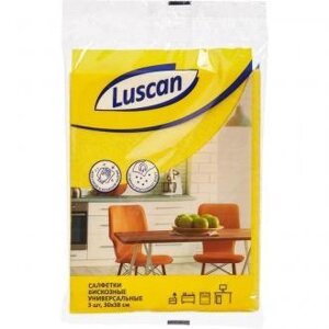 Салфетки из вискозы 30х38 см, 3 шт, 90 гр, Luscan