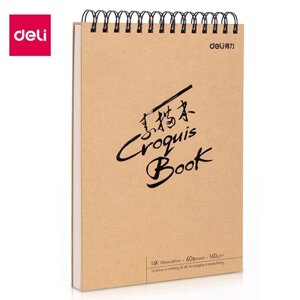 Скетчбук DELI "Croquis", 18,8х26 см, 60 л., 160 г/кв. м., жесткая подложка, на спирали