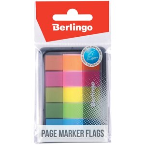 Закладки клейкие Berlingo, 45*12мм, 5 х 20 неоновых цветов, в диспенсере