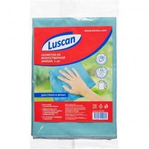 Салфетка из искусственной замши 35х40 см, ассорти, Luscan