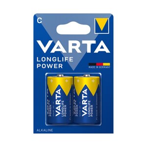 Батарейка, VARTA, LR14 Longlife Power, C, 1.5V, 2 шт., Блистер