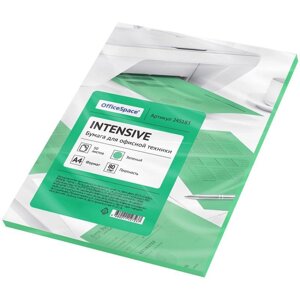 Бумага цветная OfficeSpace Intensive, А4, 80 г/кв. м., 50 л., зеленая