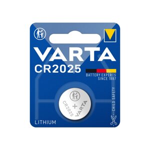 Батарейка, VARTA, CR2025-BP1, Lithium Battery, CR2025, 3V, 1 шт.