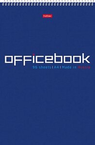 Блокнот "Hatber", 96л, А4, клетка, лак, жёсткая подложка, на спирали, серия "Office"